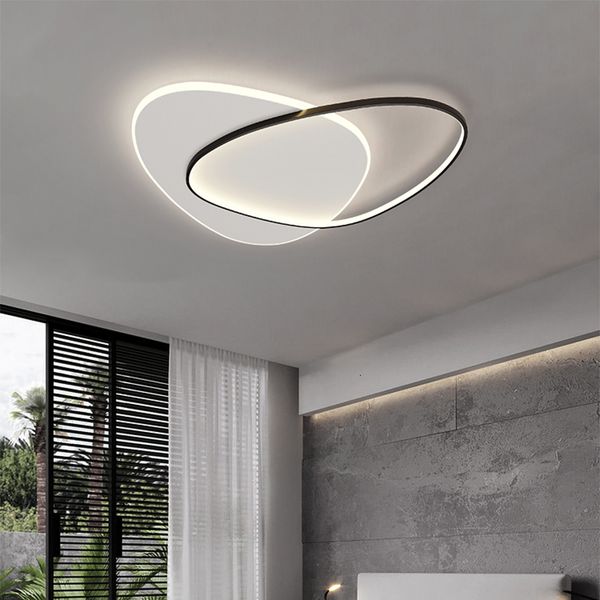 

minimalist and modern conducted the ceiling lamp white black room acrylic simplicity mounting on surface light panel interior decoration for
