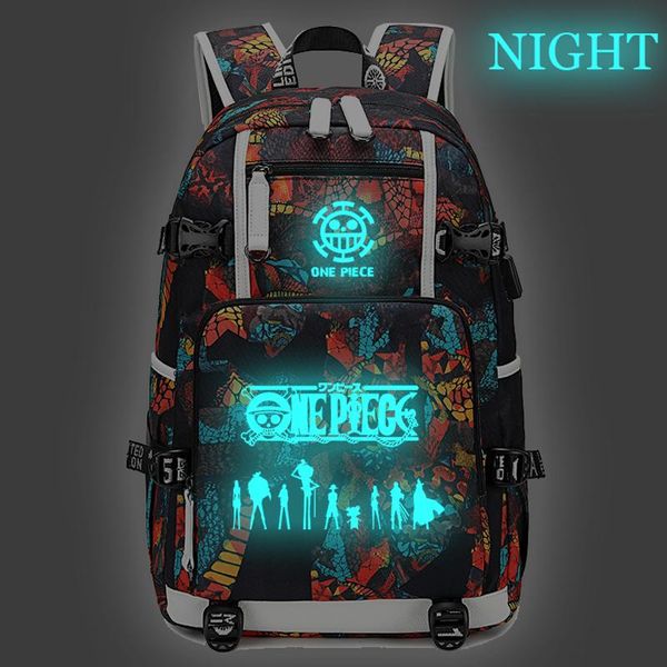 

backpack harajuku one piece printing teenager student school bags women/men oxford lapzipper 18 inch travel backpacks