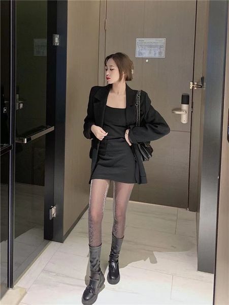 

2021women's thin silk stockings leggings anti stripping pantyhose super thin wear-resistant hook stockings silver stockings black silk0, Black;white