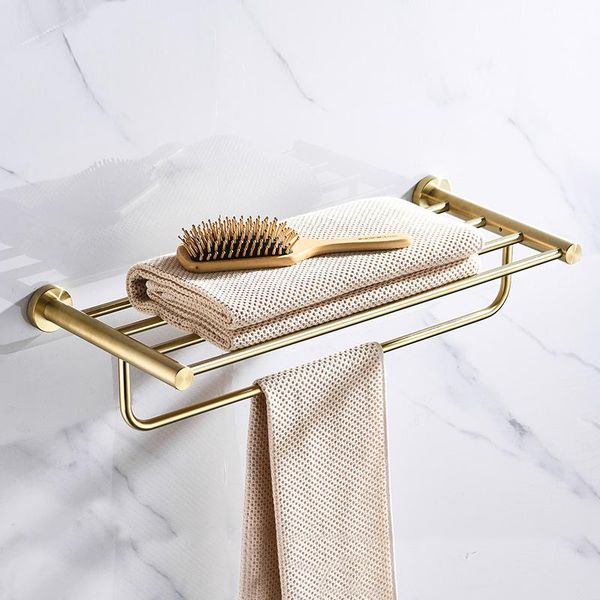 

towel racks stainless steel rack bathroom nordic brushed gold single pole toilet paper holder ring accessories set