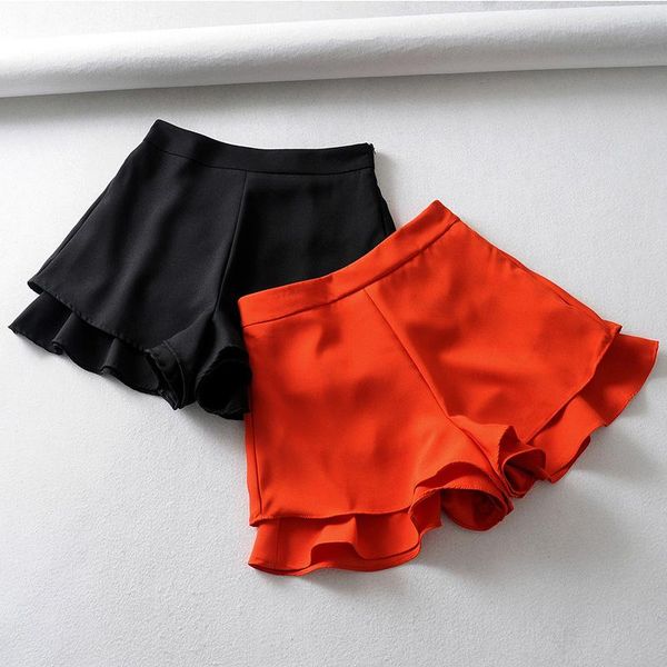 

women's shorts women chic solid side zipper design back pockets female casual summer pantalones cortos -85, White;black