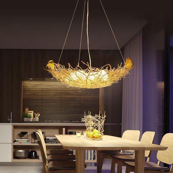 

pendant lamps fashion led lamp bedroom nordic light fixtures creative bird's nest pending lighting dining room lights modern