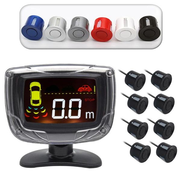 

car rear view cameras& parking sensors buzzer front backup radar 8 lcd display system
