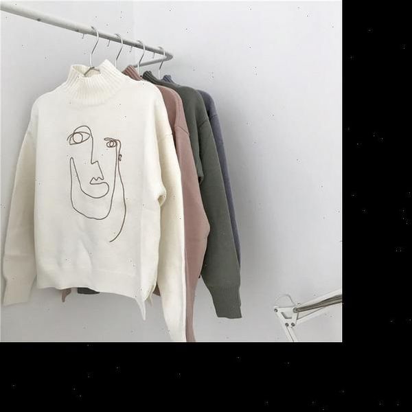 

character embroidered sweater woman high collar long sleeve knit wool pullover spring and autumn 2021 drop shipping, White;black