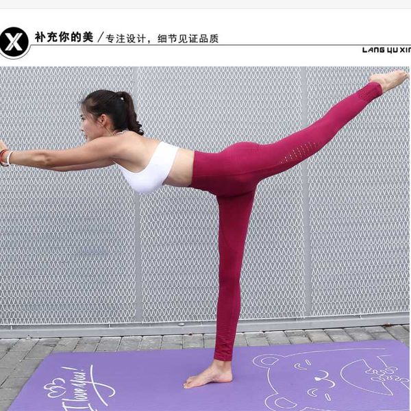 

women's hollow sports pants leisure stretch fitness running pants yoga exercise stretch breathable bottom riding leggings, White;red