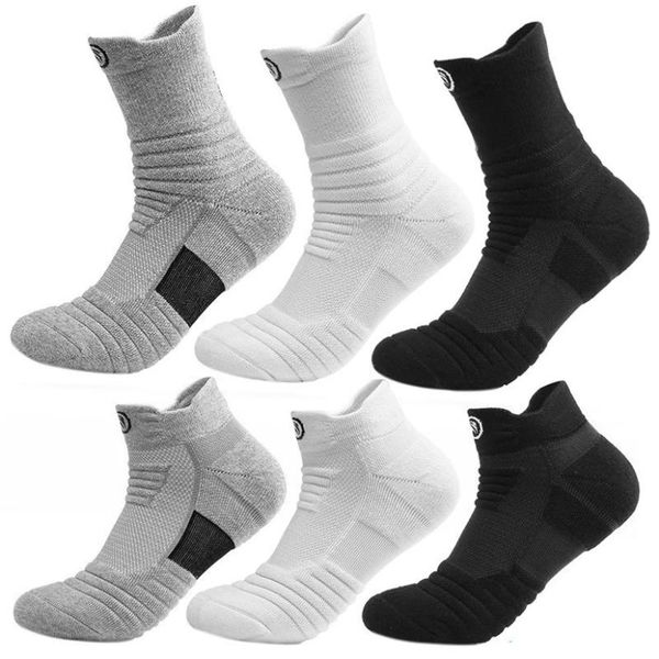 

men's socks 3 pairs running sports breathable deodoran sweat-absorbent athletic long short style sweat deodorant sox men, Black