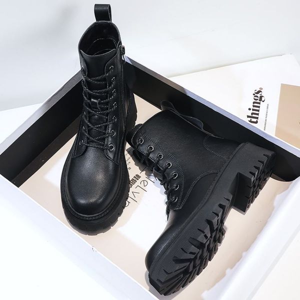 

2022 New Women Ankle Boots Real Leather WomenS Warm Shoes For Winter Casual Female Fashion Boot Footwear Size 34-39, Black with fur