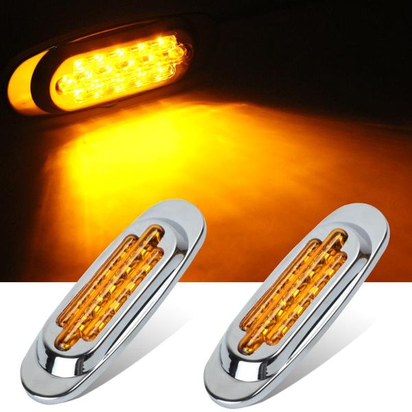 

1 pair 16 leds car side marker lights clearance lamp for 12v 24v automobiles truck trailer red yellow white