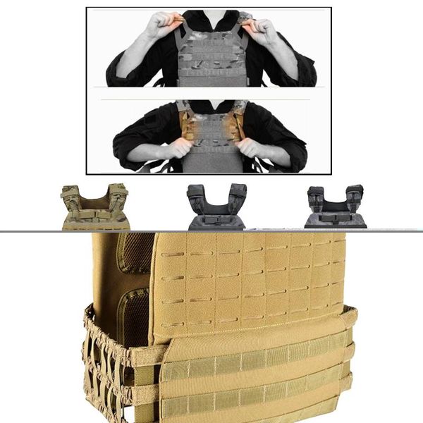 

tactical vest combat assault army gear vest comfotable to wear, Camo;black