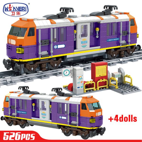 City Creator Trem High-Tech Railway Track Building Blocos de Presente de Natal Figuras Tijolos Elétricos Brinquedos Educativos para Crianças