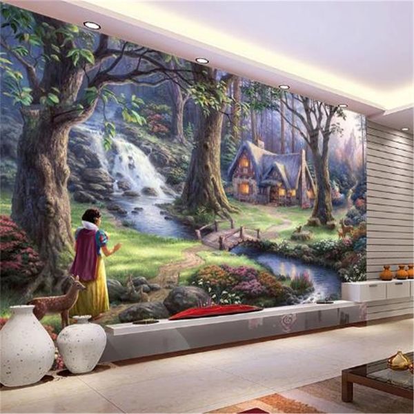 Custom 3D Wallpaper Schöne Landschaftsbaummalerei in Märchen im Wohnzimmer Schlafzimmer Hintergrund Wanddekoration Wandtapeten