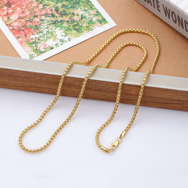 

chains simple fashion gold clavicle chain stainless steel hip hop necklace for men&wome couple exquisite gift jewelry, Silver
