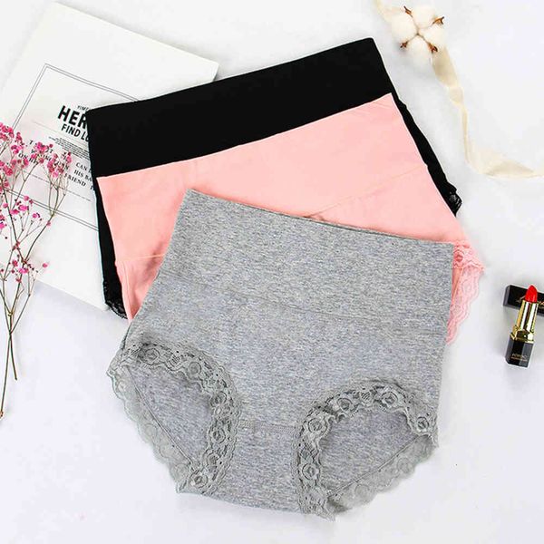 

underwear large cotton high waist lace side briefs abdominal, Black;pink