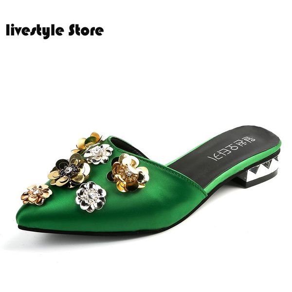 

2021 slipper women's outer wear 2021 summer new style all-match baotou flat mule shoes pointed lazy half slippers, Black