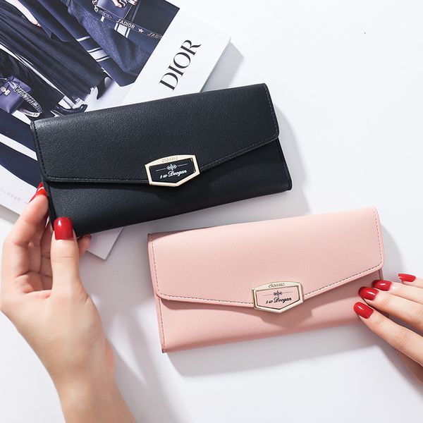 

sale2021 on new dames korean fashion wallet duo ka wei snap portemonnee xin feng bao vlakte package, Red;black