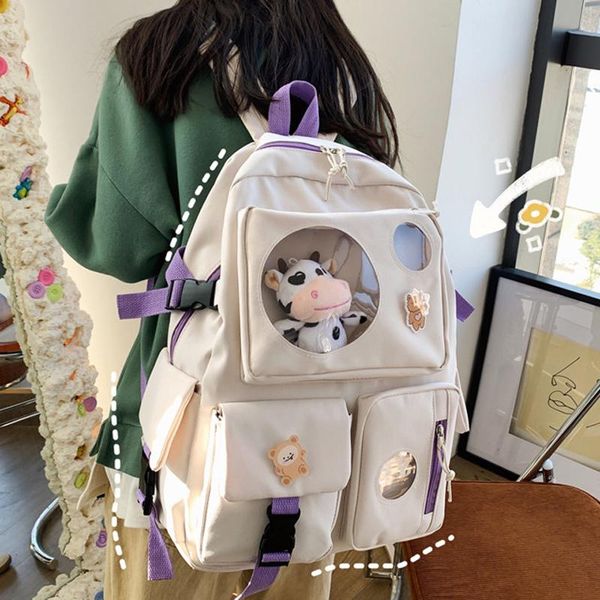 

backpack fashion diehe muti-pocket women nylon school bag backpacks for teenage girls college student travel