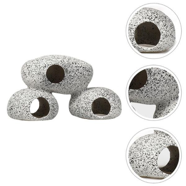 

decorations 1pc fish tank landscaping stone reproduction with hole for aquarium