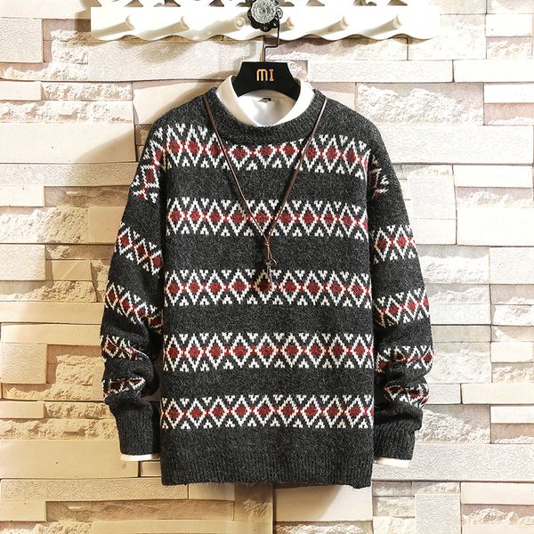 

2021 new sweaters men's black long sleeves autumn winter knitted o-neck plus oversize 5xl tejp, White;black