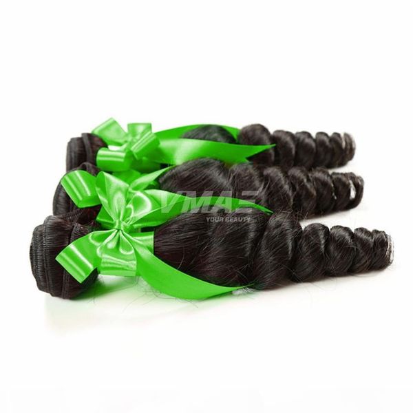 

brazilian bouncy loose wave virgin hair 3 bundles lot real human hair extensions loose wave unprocessed beauty brazilian hair, Black