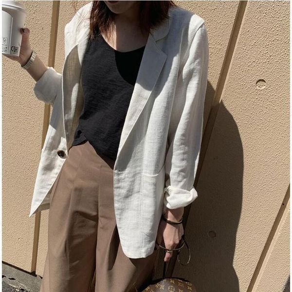 

suit jacket women's wild casual retro loose thin., White;black