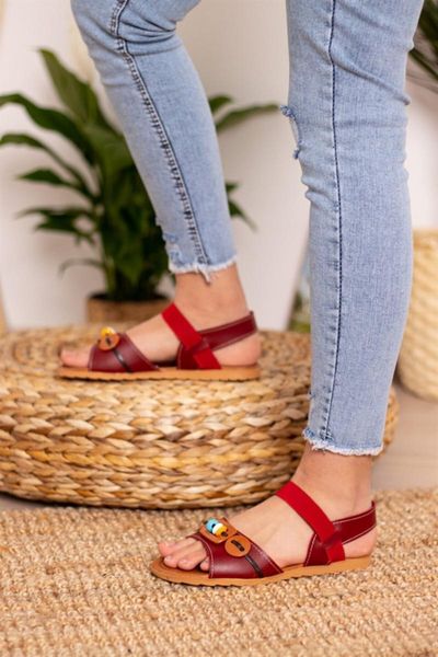 

sandals women's authentic thin elegant base fitted burgundy, Black