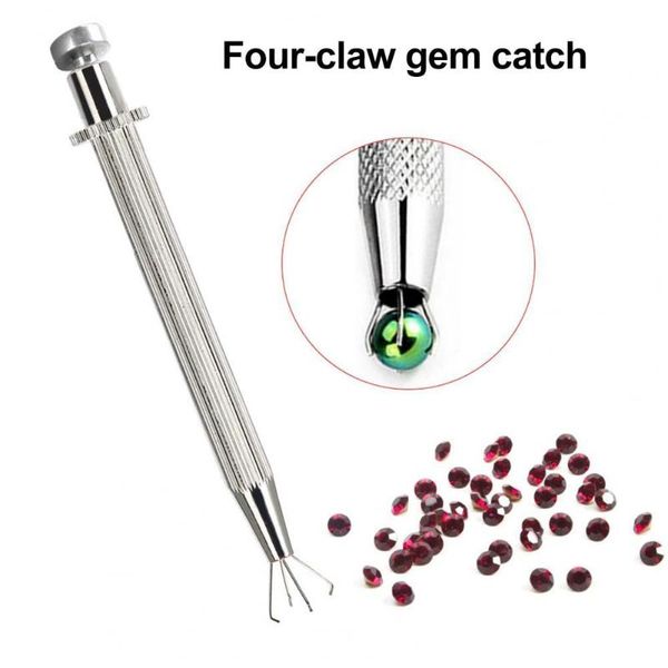 

craft tools prong holder non-slip precise grab stainless steel 4-claw pick-up tool for diamond diy beads jewelry accessories