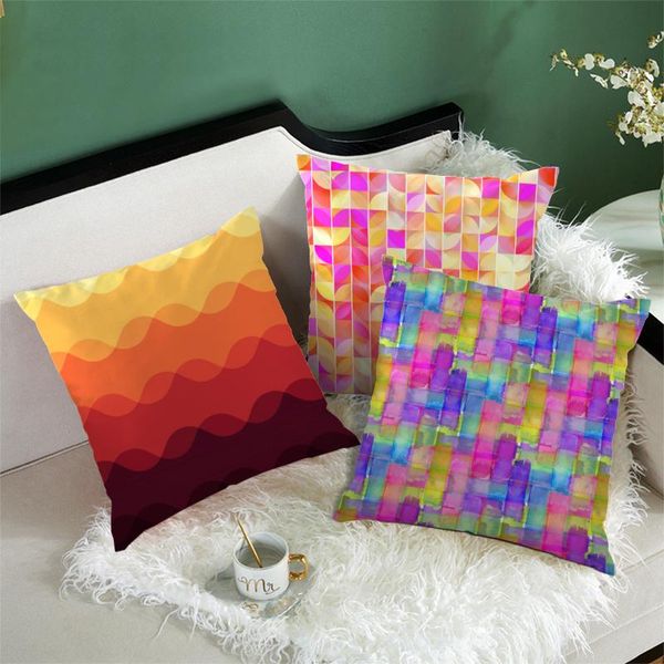 

cushion/decorative pillow fuwatacchi cushion cover colorful geometric printed covers throw pillowcases for home sofa decor short plush