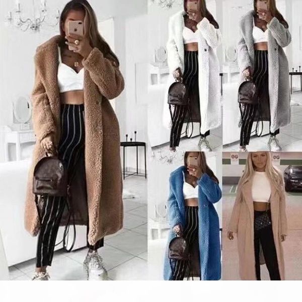 

autumn winter faux fur teddy coat women 2020 casual plus size loose long fur jacket female thick warm solid manteau femme hiver, Black
