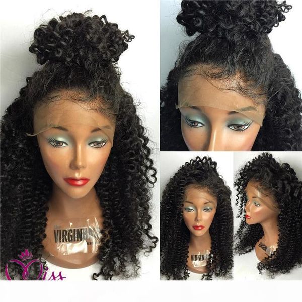 

2016 new design human virgin hair brazilian hair full lace wig lace front wig in stock, Black;brown