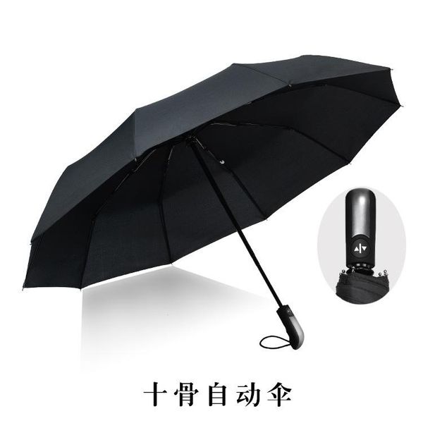 

umbrellas ten bones increase business tri-fold automatic folding windproof rain custom logo umbrella advertising