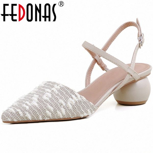 

fedonas pointed toe beige woman shoes genuine leather high heels ladies sandals popular patchwork wedding office shoes woman p20f#, Black