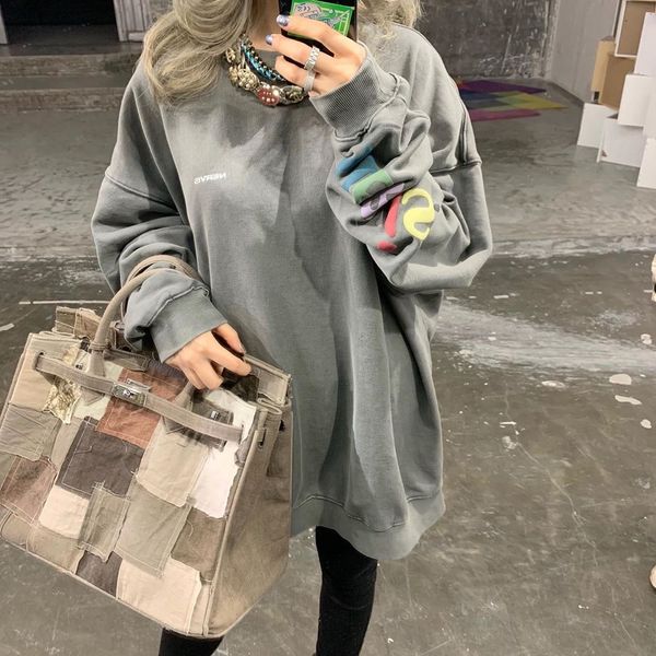 

ins net red same casual military splicing hand canvas 2020 new women's bag trend