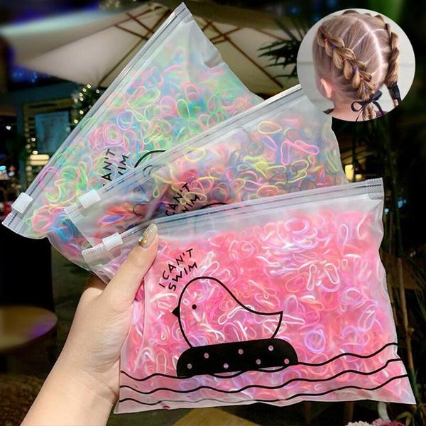 

hair accessories 1000-2000pcs/bag kids girls colorful nylon small elastic bands children ponytail holder rubber band headband, Slivery;white