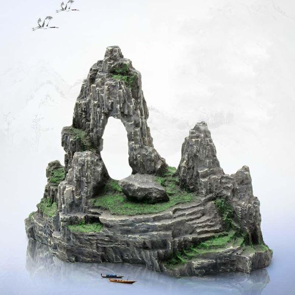 

decorations fish tank rockery stone decoration accessories hide moss cave jellyfish tortoise aquarium