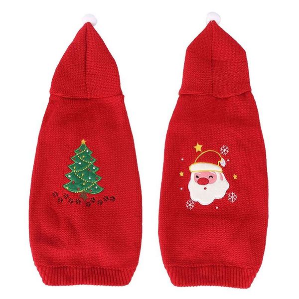 

dog apparel christmas pet red hoodies santa claus sweater dogs autumn and winter warm costume for small medium sweatshirt 2 1