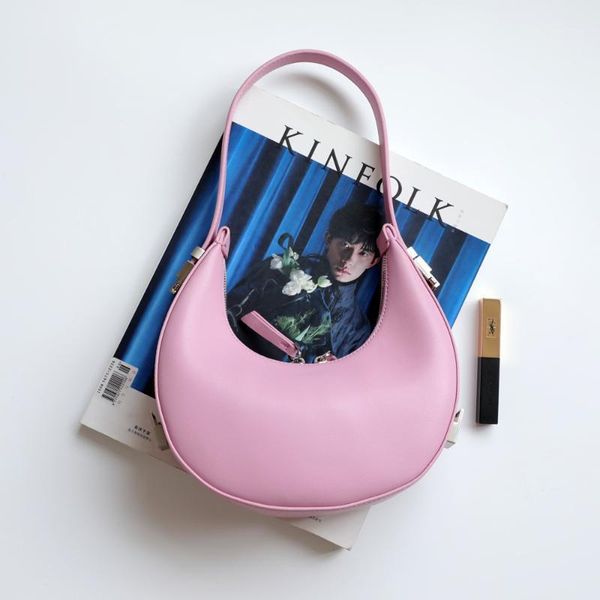 

evening bags 2021 niche leather underarm crescent bag half moon shoulder retractable portable female