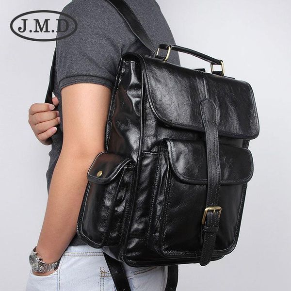 

backpack j.m.d 100% real leather genuine schoolbag backpacks bag shoulder