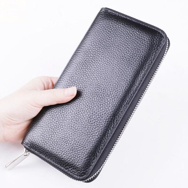 

wallets men's wallet long fashion women simple zipper envelope large capacity card slot coins pocket cellphone, Red;black