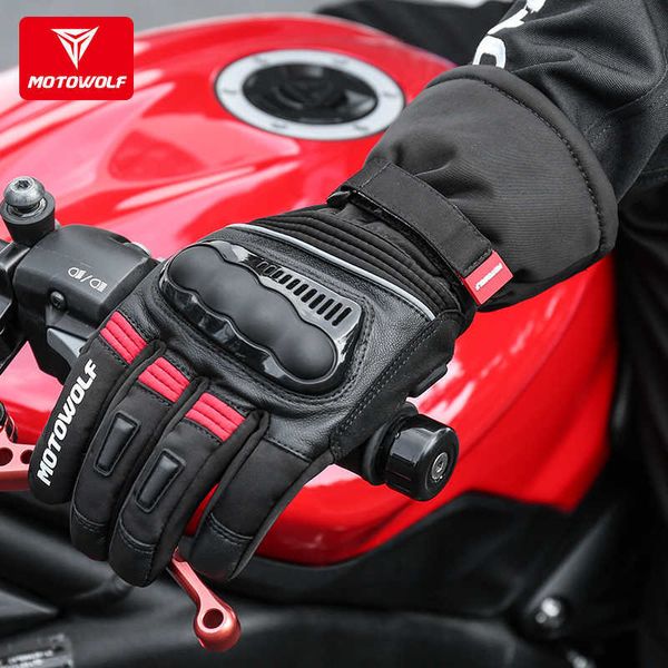 MOTOWOLF Winter Motorrad Handschuhe Touchscreen Motocross Wasserdicht Winddicht Schützende Warme Handschuhe Männer Guantes Moto Luvas H1022