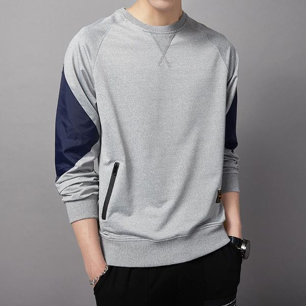 

men's hoodies & sweatshirts 2021 autumn sweatshirt long-sleeved korean style sport round neck m-3xl loose streetwear fitness cloth fact, Black