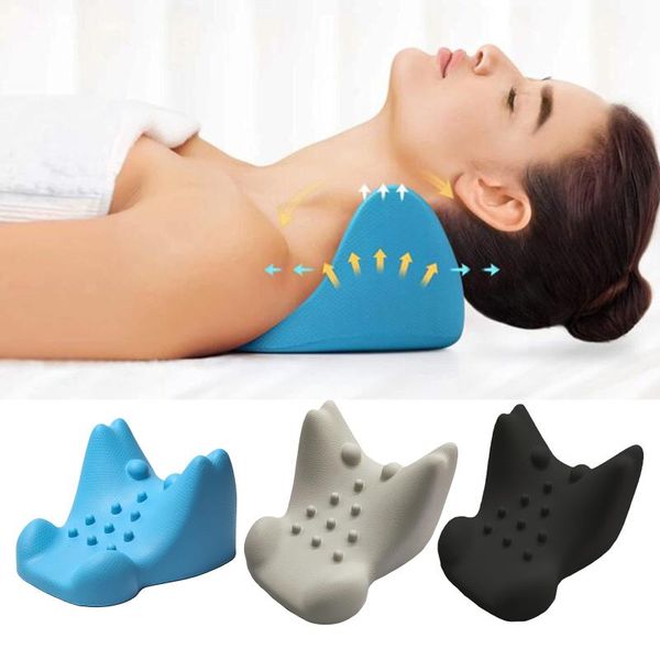 

pillow neck shoulder relaxer chiropractic w/massage point stretcher for muscle relax fast efficient lightweight