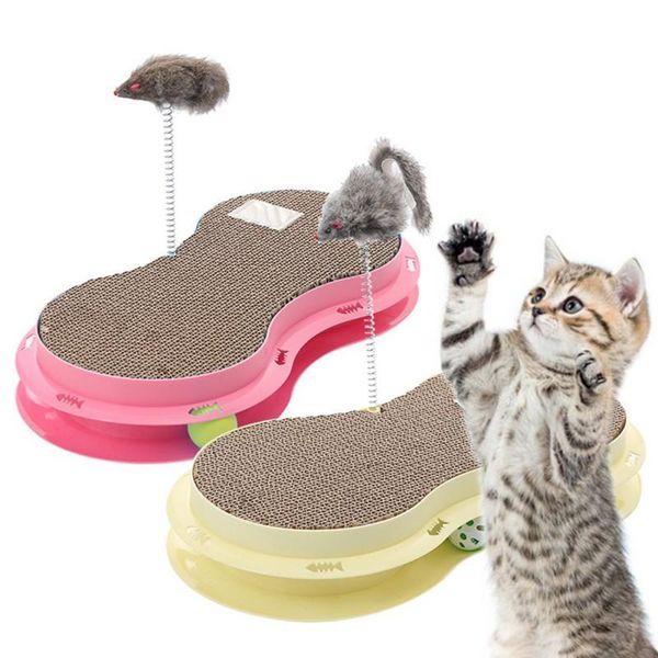 

cat toys toyss pets corrugated paper bell play board interactive toy false mouse pet products