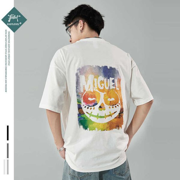 

fashion tees clown printed short sleeve t-shirt for men and women loose couple cotton brand t shirts 210527, White;black