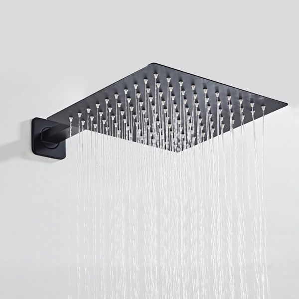 

other faucets, showers & accs 12-10-8 inch rainfall head stainless steel ultra-thin heads rain black square wk6i