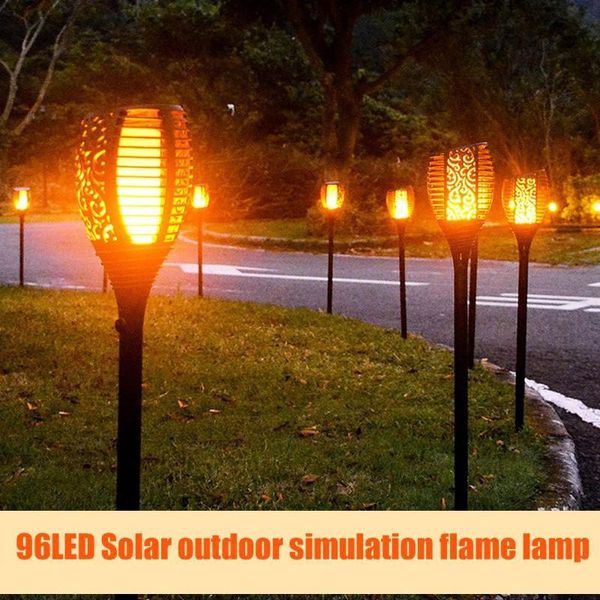 

solar lamps 33 led flame lamp light control outdoor pluggable ip65 waterproof plastic fence courtyard lawn torch lighting