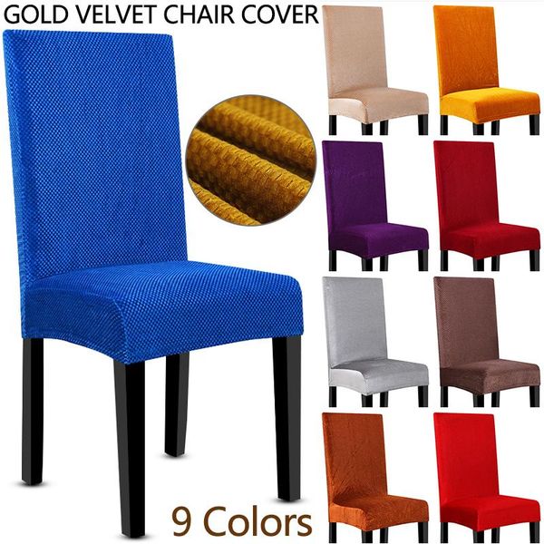 

chair covers plush thick cover washable elastic winter warm velvet protector case kitchen restaurant housse de chaise 1/2/4/6 pcs