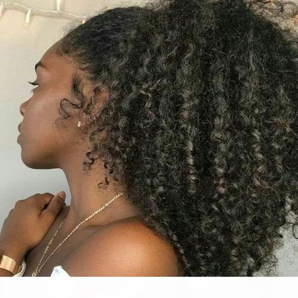 

easy wearing natural looking afro kinky curly human ponytail extensions for black women diva natural color dye 160g