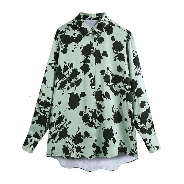 

2021 new women floral print shirt vintage lapel long sleeve female girlish style ladies blouse 9x1y, Black