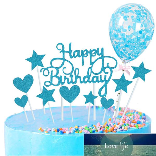 Happy Birthday Cake Decoration Cake Toppers Flag Confetti Balloon Kids Birthday Party Boy Girl Baby Shower Wedding Decor