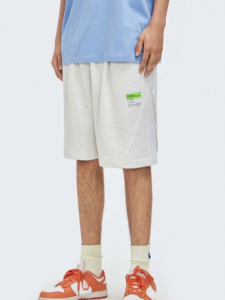 

men patched detail d-ring shorts w32c#, Black